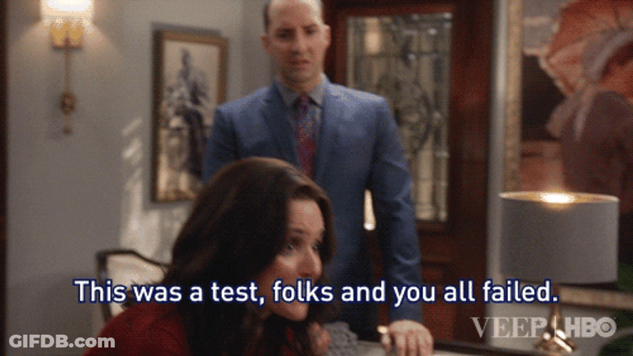 Selina Meyer All Fail The Test GIF