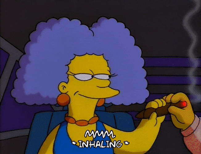 Selma Bouvier Smoking GIF