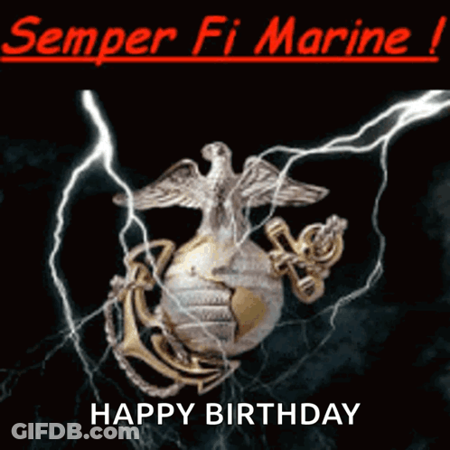 Semper Fi Marine Happy Birthday Lightning Strike GIF