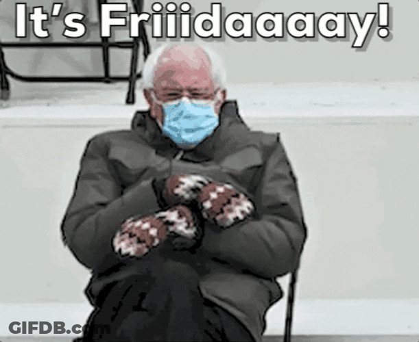 Senator Bernie Sanders Shaking Shoulder It's Friday Meme GIF