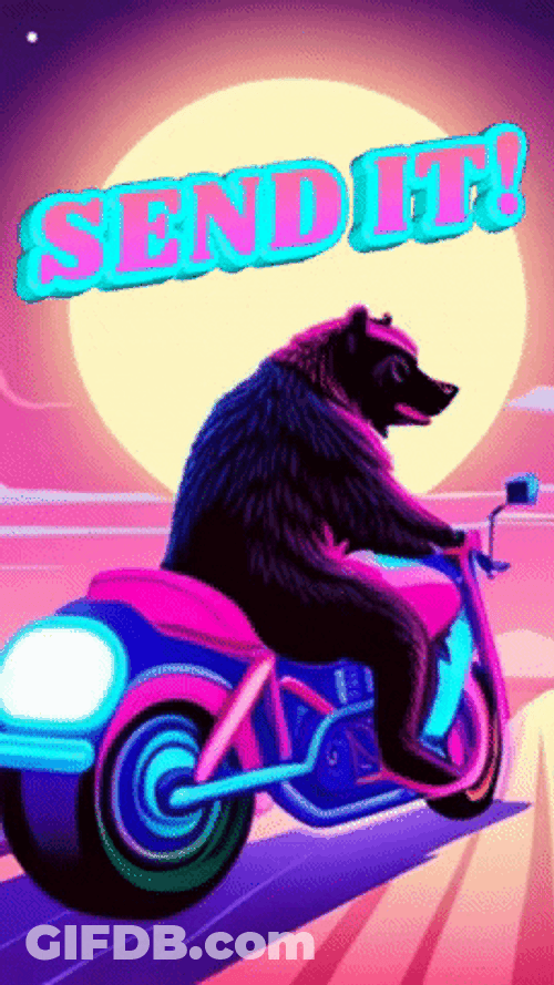 Send It Bear Riding A Motorbike GIF