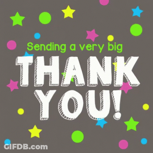 Sending A Very Big Thank You Card With Colorful Stars GIF