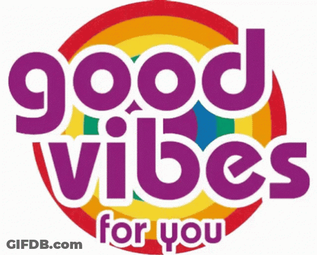 Sending Good Vibes Rainbow Colored Artwork GIF