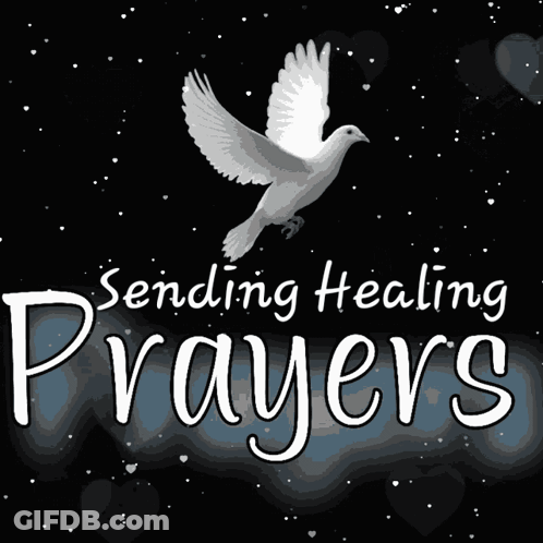 Sending Healing Prayers Poster With Dove GIF