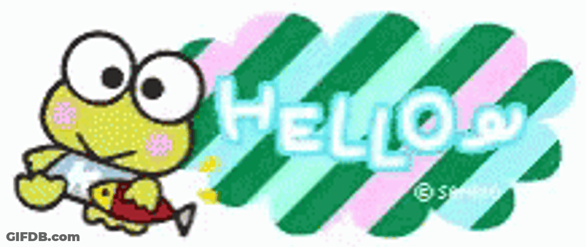 Sending Hello By Keroppi GIF