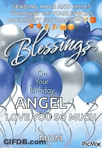 Sending Hugs And Kisses Happy Birthday Angel GIF