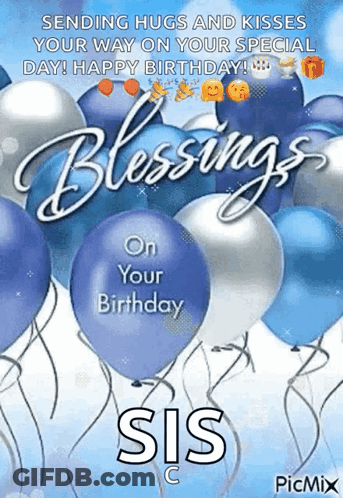 Sending Hugs And Kisses Happy Birthday Blessings GIF