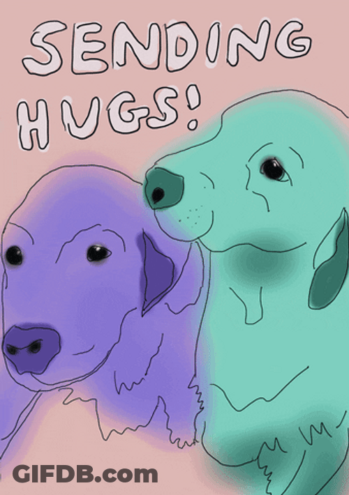 Sending Hugs Animated Dogs Hearts Love GIF