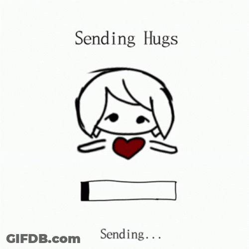 Sending Hugs Peach GIF