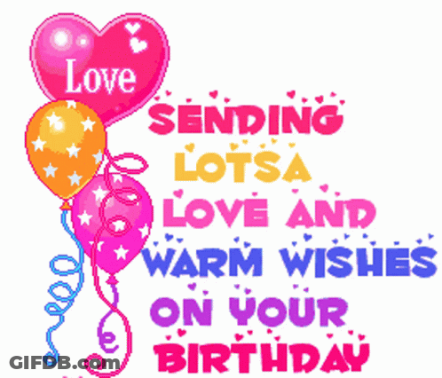 Sending Lots Of Love And Warm Wishes Birthday Card GIF