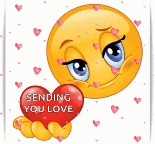 Sending Love Face Emoji GIF