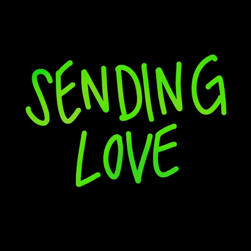 Sending Love Green Word GIF