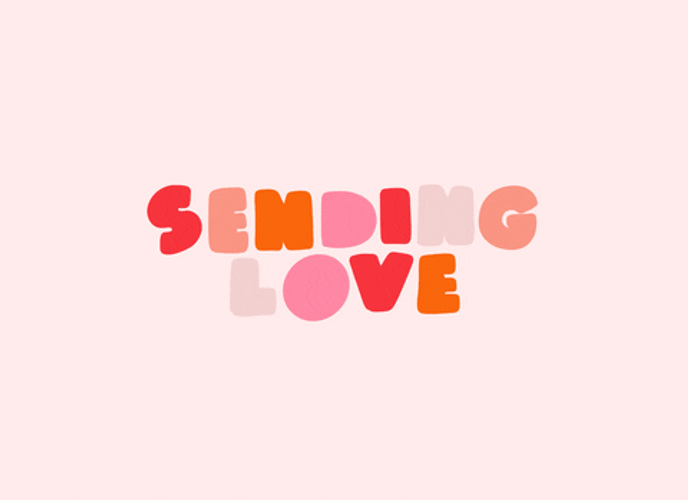 Sending Love Pastel Word Art GIF