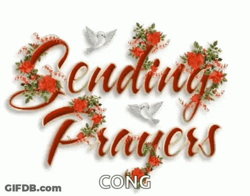 Sending Prayers Greeting Card With Roses And Doves GIF