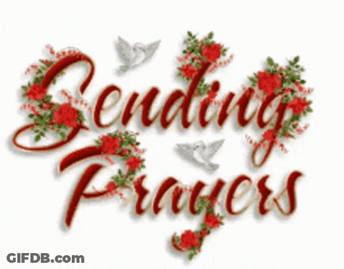 Sending Prayers Surrounded By Red Roses GIF