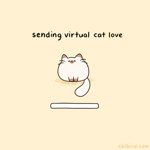 Sending Virtual Cat Love Loading GIF