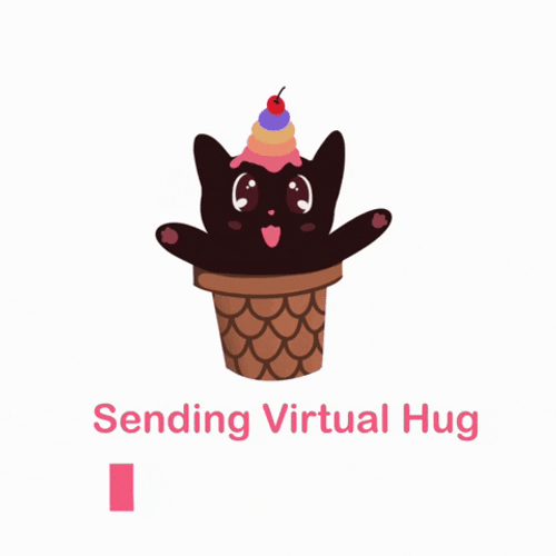Sending Virtual Hug Cat Ice Cream GIF