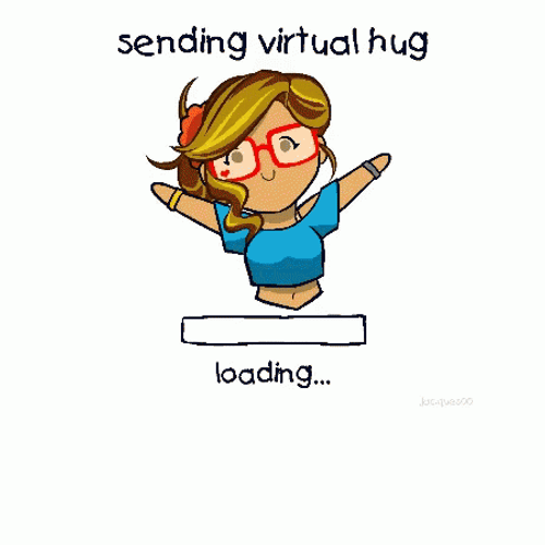 Sending Virtual Hug Emoji GIF