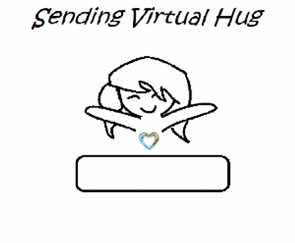 Sending Virtual Hug Girl Moving Sketch GIF