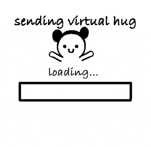 Sending Virtual Hug Panda Cartoon Loading GIF