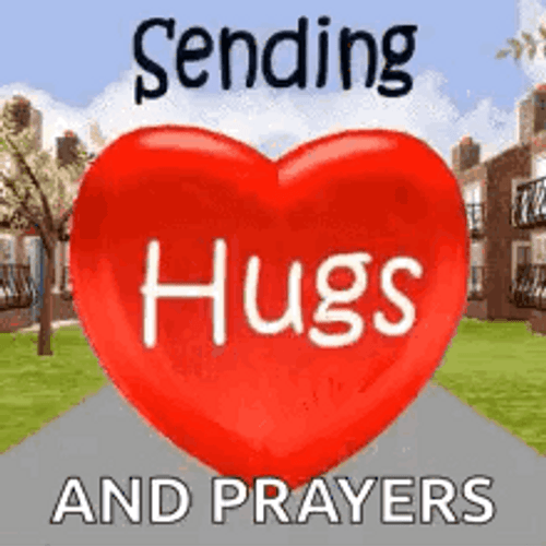 Sending Virtual Hugs And Prayers Rotating Heart GIF