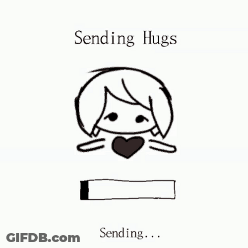 Sending Virtual Hugs Loading Animated Art GIF