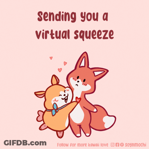 Sending You A Virtual Squeeze With Two Animals Hugging GIF