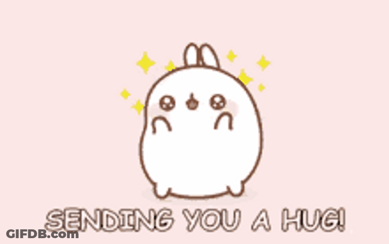 Sending You Air Hug Cute Molang Chibi Bunny GIF