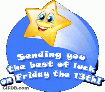 Sending You The Best Of Luck On Friday The 13Th With A Smiling Star GIF