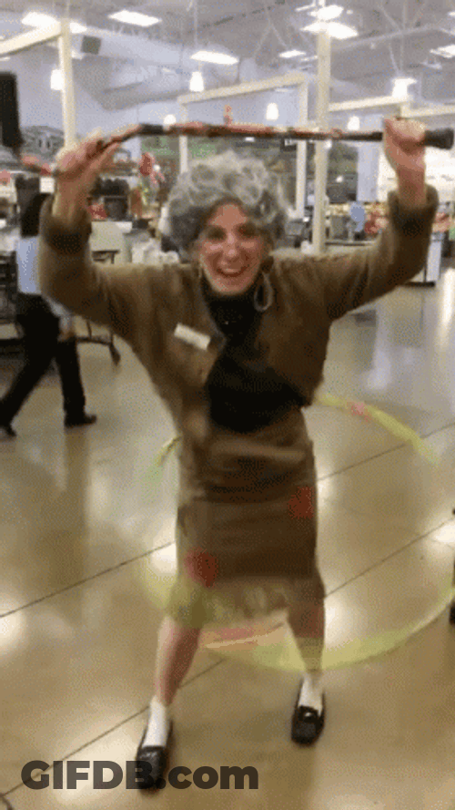 Senior Citizen On A Hula-Hoop GIF