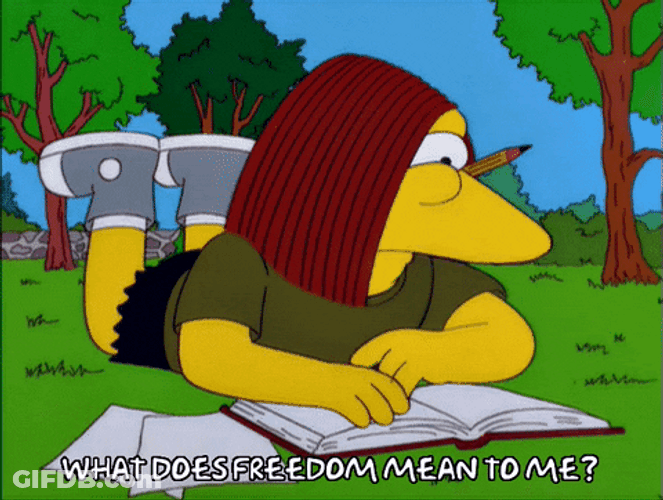 Senior Year Assignment Freedom Mean To Me GIF