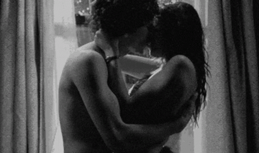 Sensual Couple Rough Kiss GIF
