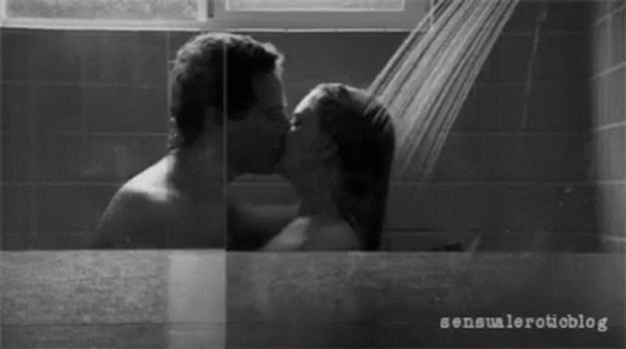 Sensual Shower Kiss GIF