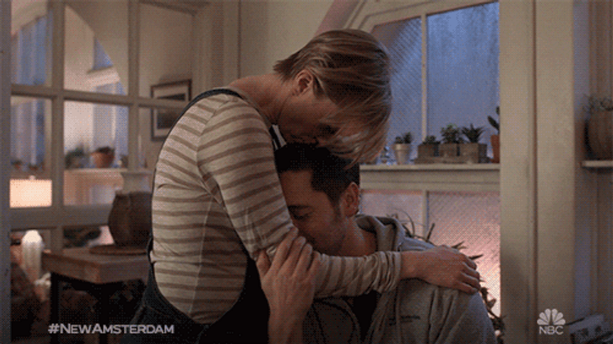 Sentimental Couple Warm Hug GIF