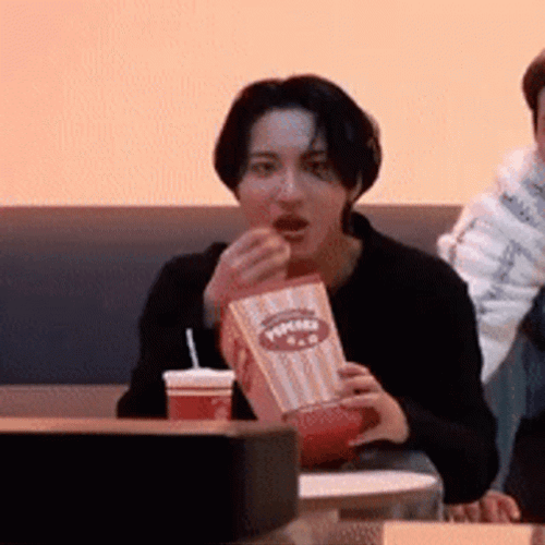 Seonghwa Ateez Eating Popcorn GIF