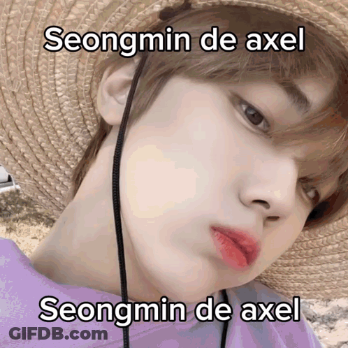 Seongmin De Axel On Straw Hat Person GIF