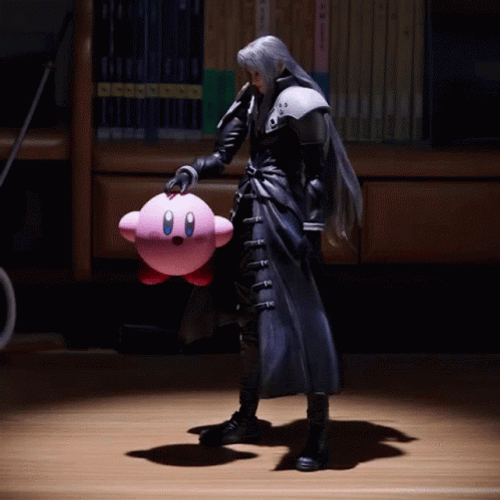 Sephiroth Bouncing Kirby GIF