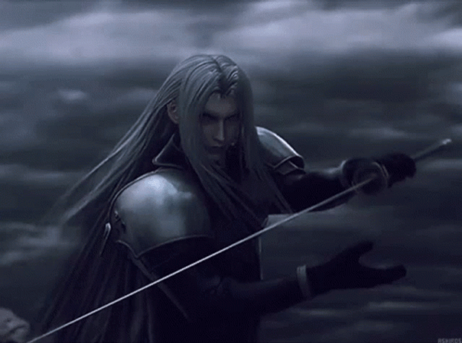 Sephiroth Raising Sword GIF