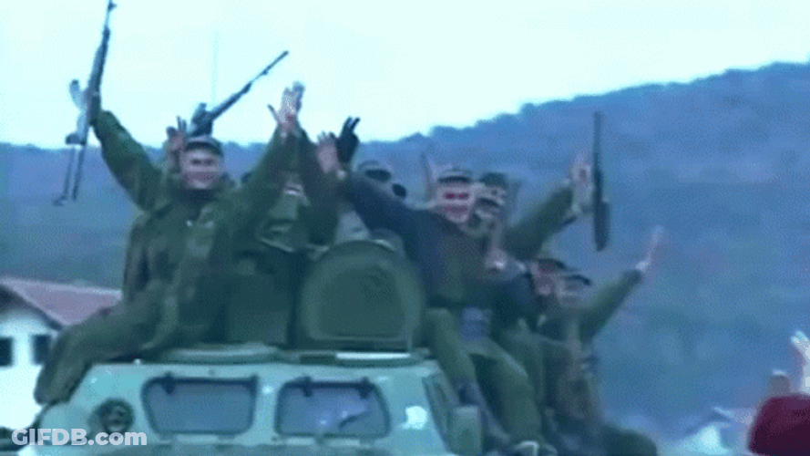 Serbia Army Smile Hands Up GIF