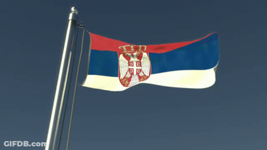 Serbia Flag Raised Waving GIF