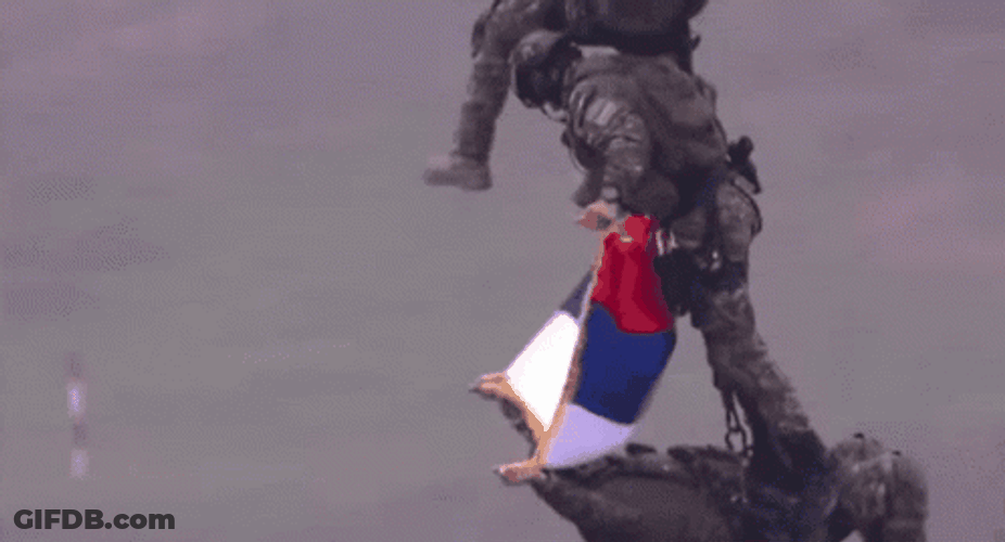 Serbia Flag Soldier Airlift GIF