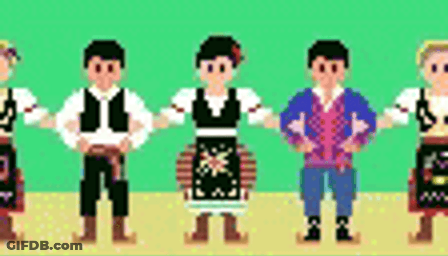 Serbia Folk Dance Cartoon GIF