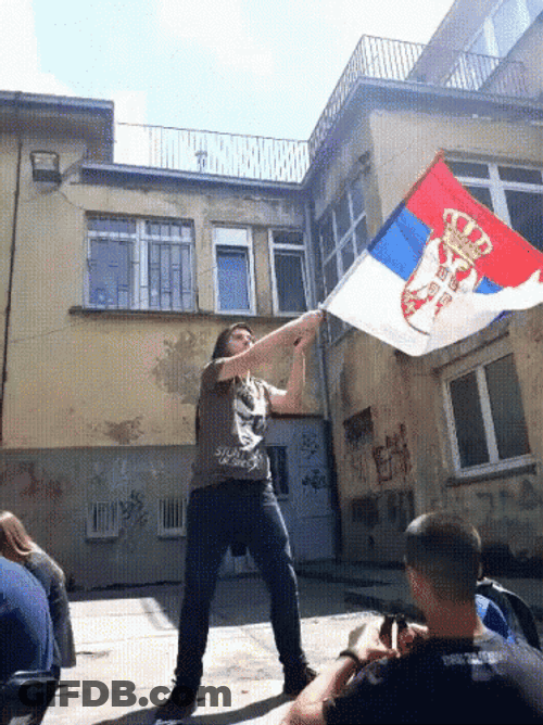 Serbia Man Flag Wave GIF