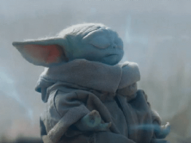 Serenity Now Baby Yoda Meditating GIF