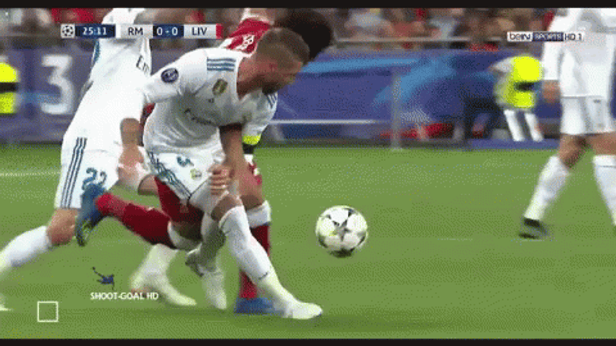 Sergio Ramos Awful Tackle To The Opponent GIF