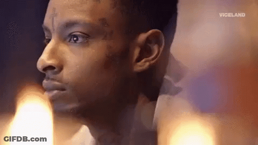 Serious 21 Savage Nodding GIF