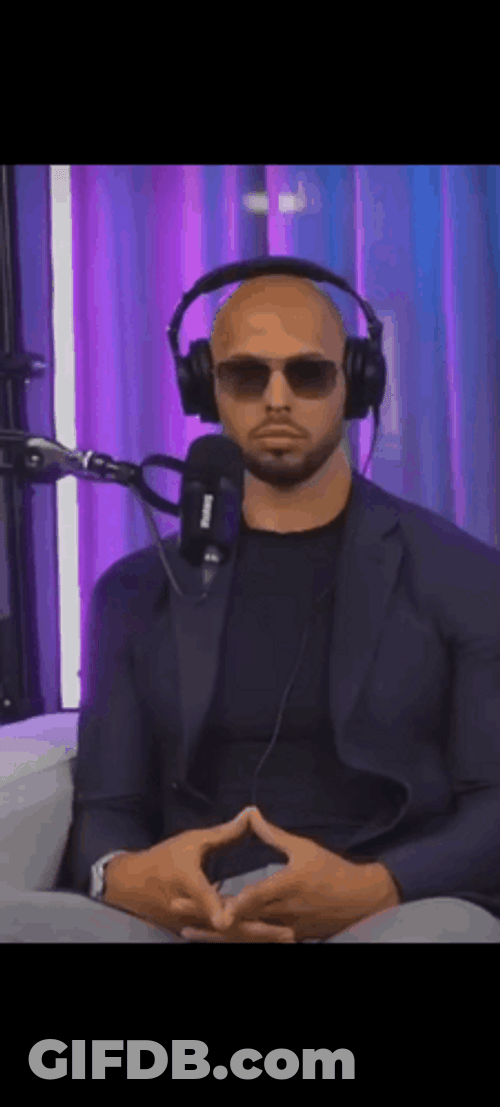 Serious Andrew Tate On Podcast GIF
