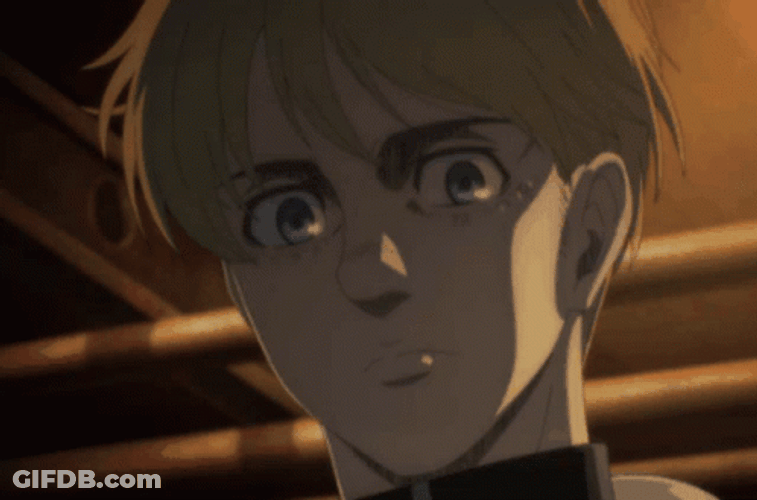 Serious Armin Arlert Looking Down GIF