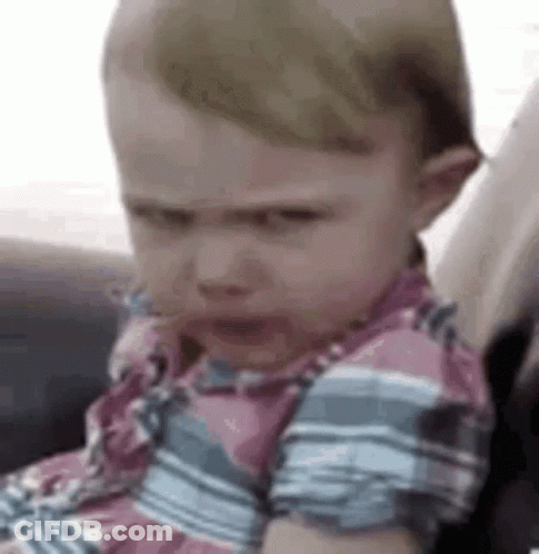 Serious Baby In Car Seat GIF