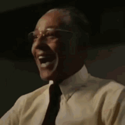 Serious Face Gustavo Fring Laughing Switch Emotions GIF